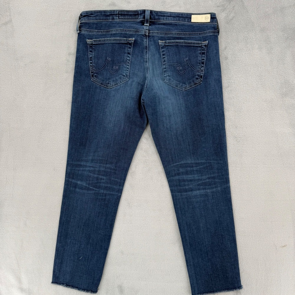AG Adriano Goldschmied The Stilt Crop Cigarette Jeans Raw Hem Blue Size 30 - Picture 7 of 13